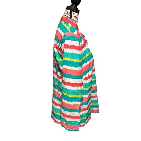 VINEYARD VINES Cotton Silk Blend Preppy Multi Color Striped tunic‎ M whimsical - Picture 3 of 8